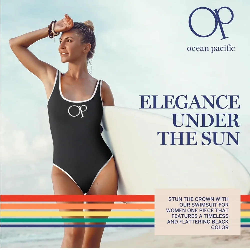 Ocean Pacific' Swimwear Scoop Neck Classic One Piece large/321-bb2 - Picture 4 of 7